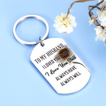 将图片加载到图库查看器,to My Husband Keychain Gift for New Husband Hubby Groom Fiance Men Male Boyfriend I Love You Christmas Wedding Birthday Valentines Day Anniversary Engagement Jewelry for Him from Wife Girlfriend