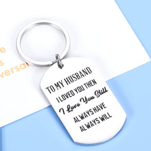 将图片加载到图库查看器,to My Husband Keychain Gift for New Husband Hubby Groom Fiance Men Male Boyfriend I Love You Christmas Wedding Birthday Valentines Day Anniversary Engagement Jewelry for Him from Wife Girlfriend