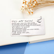 将图片加载到图库查看器,Inspirational Gifts Mom to Son Wallet Insert Card Graduation Birthday Christmas Valentine's Day Sweet 16 18 21 Gifts for Sons Step Son Teen Boys Teenagers Kids Him from Mom Dad Mother Father