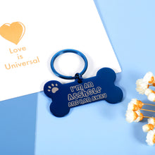 将图片加载到图库查看器,Funny Dog Cat Tag for Small Big Large Dogs Engraved Personalized Custom Dog Collar ID Name Tag for Pet Cats Dogs Kitten Kitty New Puppy Fur Pups Doggy Moggy Puss Stainless Steel