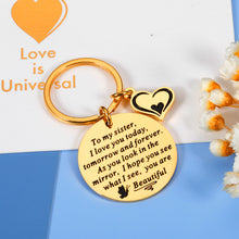 将图片加载到图库查看器,Sister Christmas Gifts from Sister Brother Valentines Day Birthday Wedding Keychain Gift for Big Little Soul Sister Teen Girls Best Friends BFF Besties Bride Bridesmaid Women Female Friends Her