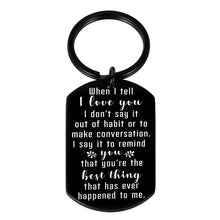 将图片加载到图库查看器,Valentines Day Gift Keychain for Husband Wife Boyfriend Girlfriend Couple Christmas Anniversary Birthday Wedding When I Tell I Love You Gifts for Women Men Him Her