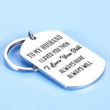 将图片加载到图库查看器,to My Husband Keychain Gift for New Husband Hubby Groom Fiance Men Male Boyfriend I Love You Christmas Wedding Birthday Valentines Day Anniversary Engagement Jewelry for Him from Wife Girlfriend