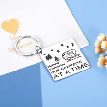 将图片加载到图库查看器,RV Decor Camping Camper Accessories Gift for Travel Trailers Inside Retirement Gifts for Women Men Coworkers Colleagues Motorhome Decorations Happy Camper Keychain for RV Owner Campers Glamping