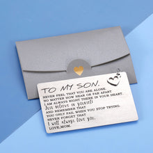 将图片加载到图库查看器,Inspirational Gifts Mom to Son Wallet Insert Card Graduation Birthday Christmas Valentine's Day Sweet 16 18 21 Gifts for Sons Step Son Teen Boys Teenagers Kids Him from Mom Dad Mother Father