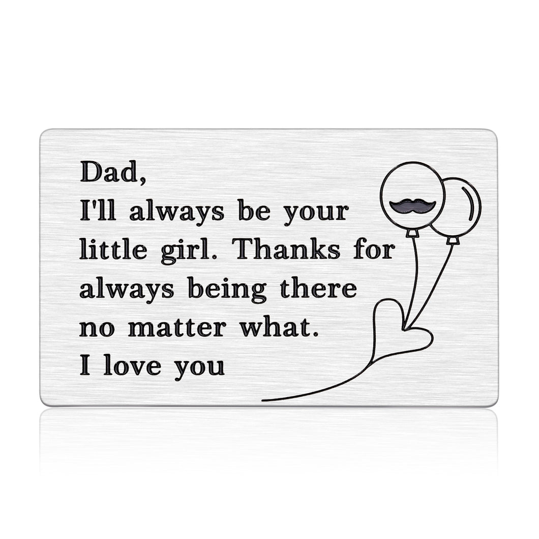 Dad Wallet Insert Card Sentimental Fathers' Day Birthday Christmas Valentine's Day Gifts for Dad Daddy Papa Father of The Bride Fathers I Love You Dad Present from Daughter Kids Girls