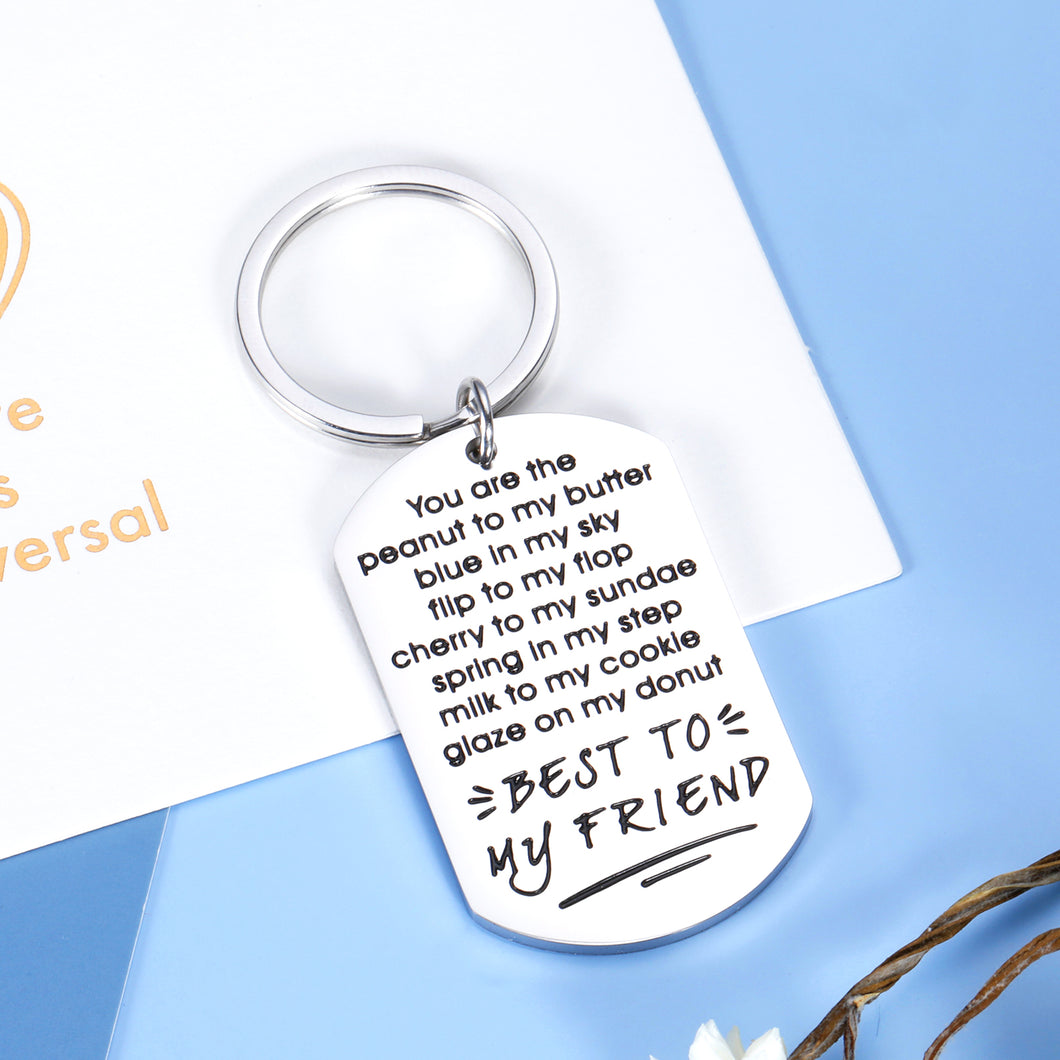 Best Friend Keychain Gifts for Besties BFF Women Men Male Female Friends Colleagues Coworker Classmate Roommate Soul Sister Brother Valentine Christmas Birthday Graduation Friendship Jewelry Gift